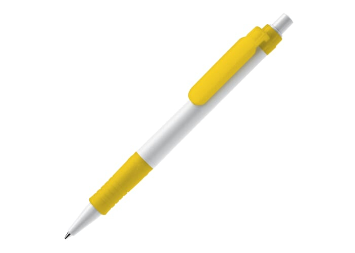 Stylo bille publicitaire biodégradable - Vegetal Pen Blanc / Jaune
